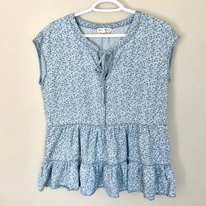 Anthropologie Jane And Delancey Boho Floral Lyocell Blouse